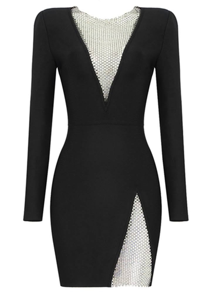 rochie scurta eleganta cu maneci lungi