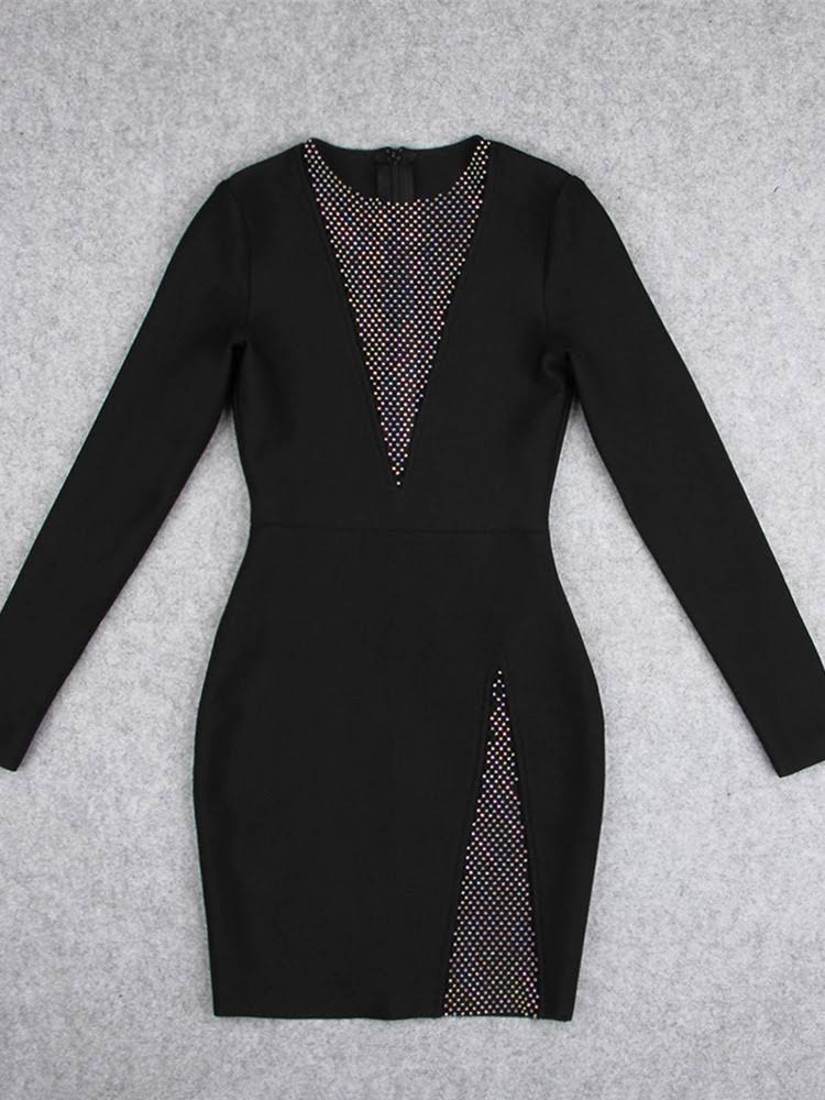 rochie scurta eleganta cu maneci lungi